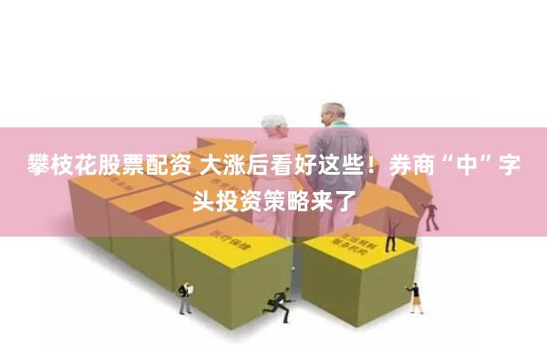 攀枝花股票配资 大涨后看好这些！券商“中”字头投资策略来了